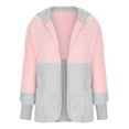 thumbnail image 4 of LYXSSBYX Winter Jackets Women Plus Size Women's and Winter Loose Fashion Hoodie Patchwork Color Female Blouse Plush Cardigan Long-sleeved Coat, 4 of 6