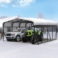 thumbnail image 3 of WUKHG 20x20FT Heavy Duty Metal Carport, Outdoor Car port Canopy with Iron Roof, Durable All-Weather Shelter for Cars, Trucks, Boats & Outdoor Equipment, Easy Quick-Install Assembly, 3 of 10