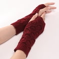 thumbnail image 4 of Bangcool Gants Sans Doigts Hiver Tricotés: Crochet Unisexe Demi-Doigts Manchettes, 4 of 10