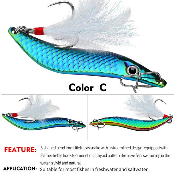 Ourlova Fishing Lure Long-casting S-type Leech Metal Sequins Fake Bait  Fishing Tackle Accessories For Seawater Freshwater 