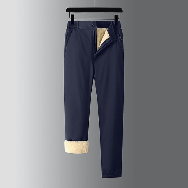 Pantalones largos de lana de cordero para hombre, pantalones ajustados de lana de talla grande, pantalones rectos de tubo, pantalones de tubo de cintura media, pantalones de algodón, pantalones largos