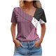 thumbnail image 1 of Tops de Algodón para Mujeres Cuello en V Casual de Manga Corta, Imitación Algodón Primavera Y Blusa de Verano, 1 of 5