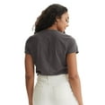 thumbnail image 3 of Hanes Perfect-T Women's Tri-Blend V-Neck T-Shirt Slate Heather 2XL, 3 of 6