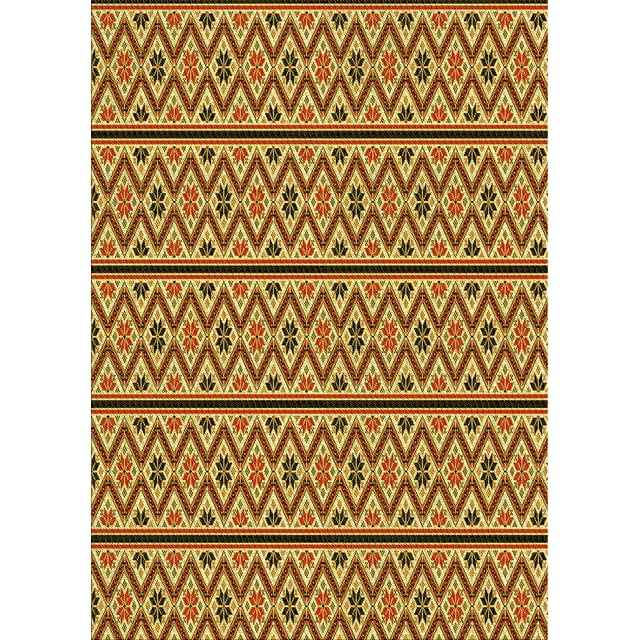 Ahgly Company Machine Washable Indoor Rectangle Transitional Golden Brown Yellow Area Rugs, 8' x 12'