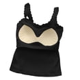 thumbnail image 6 of Womens Nylon Stretch Ribbed Knit Camisole Shirts Lace Trim Scoop Neck Fitted Tank Top with Built-in Bra Pads for Casual Lounge, 6 of 6