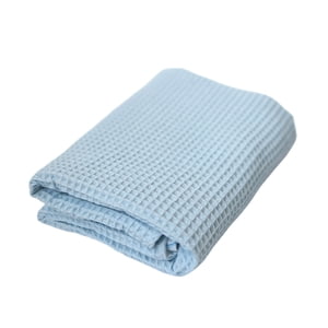 NANDIYNZHI Cooling Blanket 39.7 x 43.3 Inches Soft Comfortable Waffle Weave Cooling Blanket Lightweight Cooling Blankets for Hot Sleepers Throw Blanket Cooling Comforter Style Blue