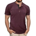 thumbnail image 1 of Hiiyo Men's Henley T-Shirt Solid Color Short Sleeve T Shirt, Sizes M-XXXL, 1 of 6