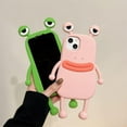 thumbnail image 5 of Men Women Super Funny Novelty Hotdog Sausage Mouth Big Eyes Green Frog Pink Frog Phone Case Soft TPU Silicone Rubber Phone Cover Compatible with iPhone 12 Pro Max, Full Body Protection -Pink, 5 of 7