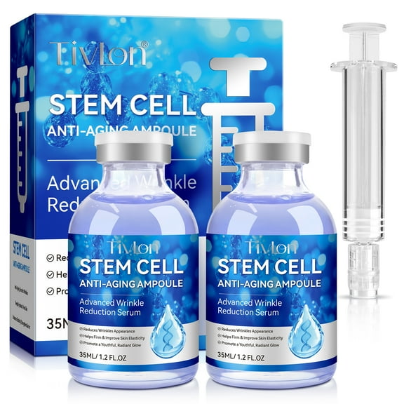Stem Cell Anti-Aging Ampoule Serum, 2-Pack Hydrating Facial Serum for Reduces Wrinkles and Improves Skin Firmness 35ml