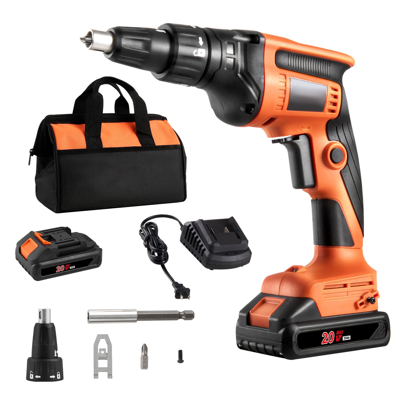 Cordless Drywall Screw Gun with Brushless Motor 4200 RPM, 2 x 2AH Batteries, 3-Mode Adjustment, LED Light, for Drywall Installation