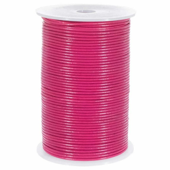 Craft County 2MM Round Leather Cord – 5, 10, 25 or 50 Yards or 328 feet – Various Colors