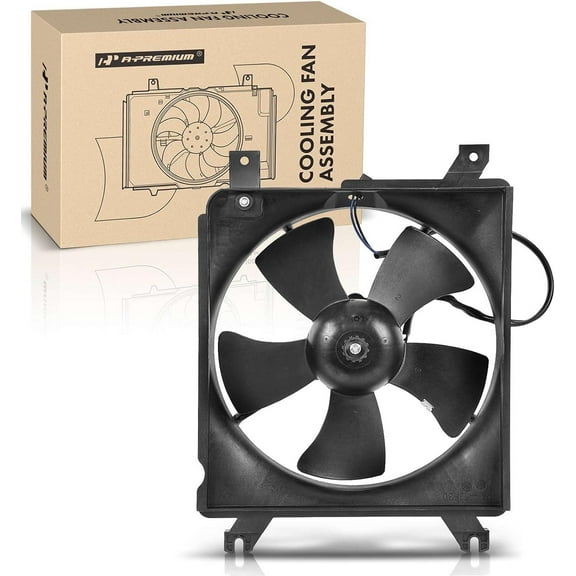 A-Premium A/C Condenser Cooling Fan Assembly Compatible with Mazda Miata 1999 2000 2001 2002 2003 2004 2005 1.8L, Naturally Aspirated, with Motor