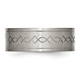 thumbnail image 3 of Diamond2Deal Titanium Brushed Cross Design 8mm Flat Men's Band Size 11, 3 of 6