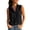 Black, variant on Otntypg Womens Sleeveless Button Down Shirts Lightweight Soft Cotton Linen Collared Tunic Blouses Trendy Solid Color Lapel V Neck Casual Work Tank Tops with Pockets