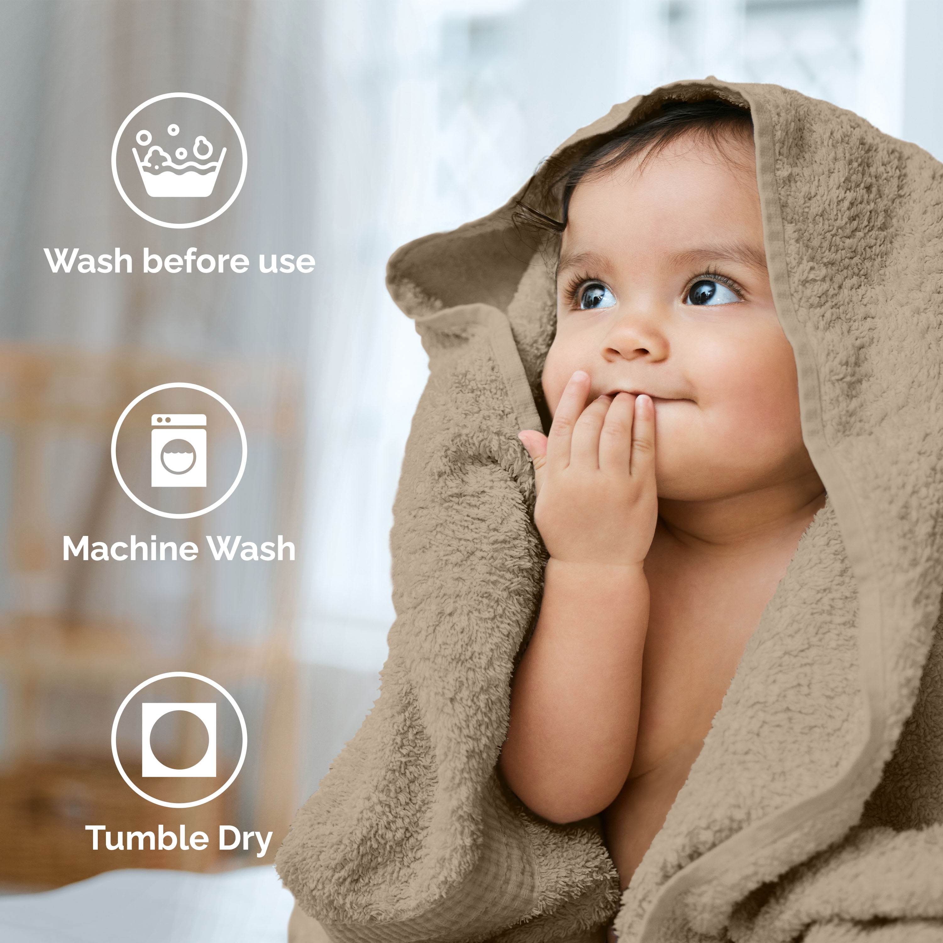 Martex Easy Living 6-Piece Cotton Towel Set, Soft & Quick-Dry Towels, Beige