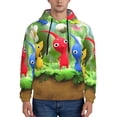 thumbnail image 2 of Lsque Pikmin Pattern Casual Men's Hoodie,Hooded Sweatshirt with Kangaroo Pocket,Pullover Hoodie-3X-Large, 2 of 8