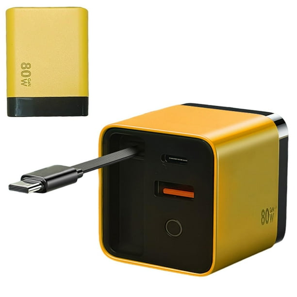 Cargador 3 en 1 Gaan Con Cable Tipo C Y 2 Puertos USB para Amarillo Al Aire Libre (UE)