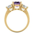 thumbnail image 4 of Clara Pucci 14K Yellow Gold 3ct Alexandrite Three-Stone Ring for Women, 4 of 8