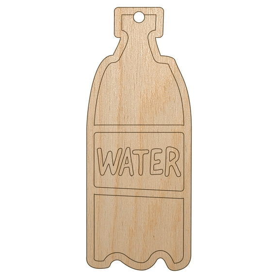Water Bottle Doodle Wood Holiday Christmas Tree Ornament Unfinished DIY Pre-Drilled Craft