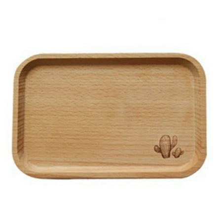Rectangular Serving Dish Fancyleo Cartoon Wooden Tray Bread Fruit Holder Desserts Snack Dish Organizer Serving Tray Storage Plate Rectangular Bamboo Tea Tray ()