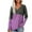 Purple, variant on Odeerbi Shirts for Women 2025 Casual Long Sleeve V-Neck Tops Patchwork Loose Blouse Shirts Gray