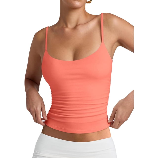 PINKMSTYLE Débardeurs Basiques pour Femmes à Encolure Dégagée Doublée Débardeurs Ajustables d'Été Sans Manches