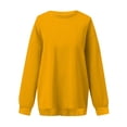 thumbnail image 4 of Crew Neck Sweatshirts Women Fall Oversized Crewneck Sweatshirt Vintage Fleece Pullover Loose Fit Cute Y2K Hoodie Yellow S, 4 of 5