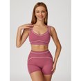 thumbnail image 4 of IDOPIP Womens Workout Sets Color Block Compression Sports Bra Matching High Waist Tummy Control Butt-Lifting Shorts 2 Piece Gym Yoga Pilates Running Outfits, 4 of 8