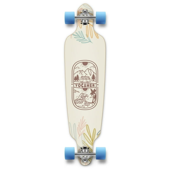 Yocaher Drop Through Longboard Complete - Adventure Colored