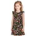 thumbnail image 1 of Fotbe Mushrooms Vestido de Dormir para Niñas de 3 a 10 Años, Mangas Cortas, Estilo Princesa, Pijama Camisón con Mangas Voladas-Small, 1 of 6