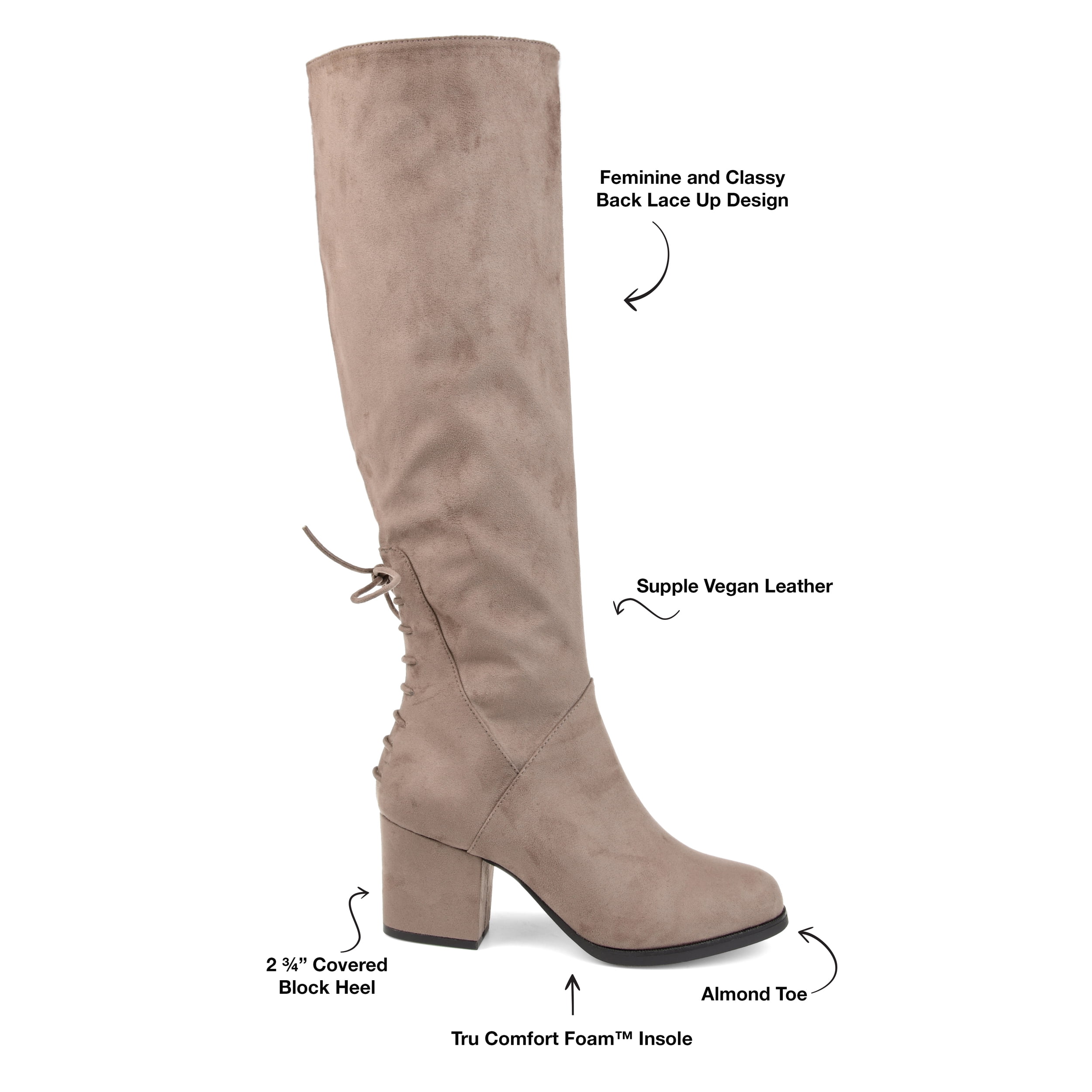 Journee Womens Leeda Extra Wide Calf Block Heel Knee High Boots