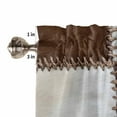 thumbnail image 5 of Collage Cowhide Kitchen Curtains and Valances Set, Abstract Brown Seam Cow Leather Rod Pocket Window Valance 18 Inch Window Curtain Panels for Living Room Bedroom Laundry, 27.5x36in, 3 Pieces, 5 of 7