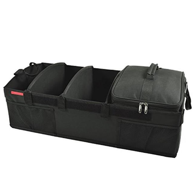 Picnic at Ascot 8034-BLK Ultimate Rigid Base Trunk Organizer with Cooler, Black