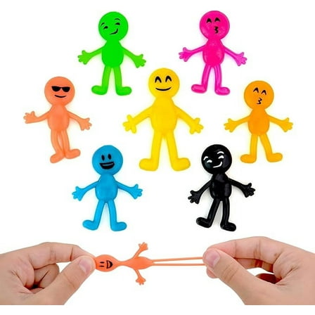 Bulk Toys - 2.5 Inch Stretchy Emoji Toys - Figurines for Kids - 25 Pcs Small Figurines for Party Favors - Fillers Goodie Bag Supplies - Pinata Stuffers - Bulk Gifts for Kids - Vending Machine Toy