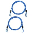 thumbnail image 1 of Cable de Seguridad Uxcell con Asas [2Pcs] - 6.56ft / 78.7 Pulgadas Cable de Seguridad para Candado de Equipaje de Acero Inoxidable para Bicicletas y Equipaje - [Azul], 1 of 6