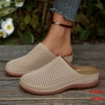 thumbnail image 4 of Women's Platform Wedge Sandals Closed Toe Breathable Mules Comfortable Garden Clogs Non Slip Work Shoes Brown Size 8.5, 4 of 6