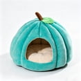 thumbnail image 2 of Pumpkin Shape Pet Cave Bed Soft Enclosed Warm Sleeping House for Cats Small Dogs, Removable Cushion Indoor Pet Shelter with Cozy Padding, 2 of 5