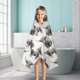 thumbnail image 6 of White Highland Cow Sketch Pattern Hooded Bath Towel，50"x30" for Ages 3 To 12 Kids, Quick Dry Lightweight Soft Microfiber Hood Beach Towel Cover Up for Kids, 6 of 7