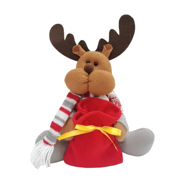 Figura navideña hecha a mano para decorar el hogar, como recuerdo de fiesta o regalo para dormitorio. Ciervo