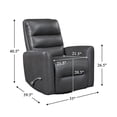 thumbnail image 2 of OakvillePark Crestshire Faux Leather Swivel Glider Reclining Chair, Gray, 2 of 15