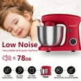 thumbnail image 5 of SeaSpark 3in1 Stand Mixer, Tilt-Head 10-Speed Kitchen Electric Stand Mixer, 5.5 QT Food Mixer with Dough Hook, Beater, Whisk, Red, 5 of 8