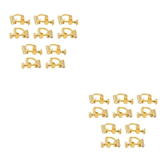 Wisewang 10 Pcs Clips d'Oreilles Convertisseurs Accessoires Boucles d'Oreilles Composants Bijoux Résistants à l'Usure Type5 2Ensemble