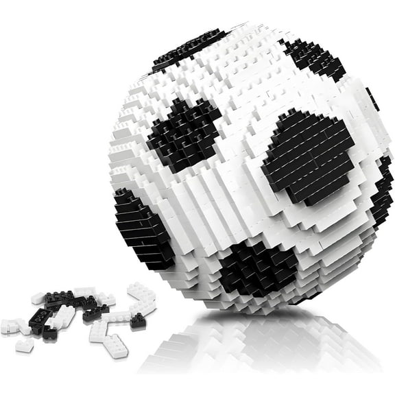 Soccer Ball Building Block Set, 846pcs Blocks to Build 3.74" Realistic Football Model, Miniature 3D Educational Toys for Kids