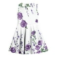 thumbnail image 5 of My Orders Gamivast Girls Flowy Summer Tank Dresses Floral Printed Crewneck Sleeveless A-Line Dresses Tiered Casual Sundress for Kids White Vestidos De Verano Para Niña, 5 of 7