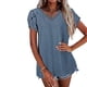 thumbnail image 2 of Minnieouse Camiseta de algodón para mujer, camiseta holgada de encaje de Color sólido, Top de verano para viajes, vacaciones en la playa, deportes, Prendas para la parte del cuerpo Azul claro M Minnieouse AP010362-17, 2 of 6