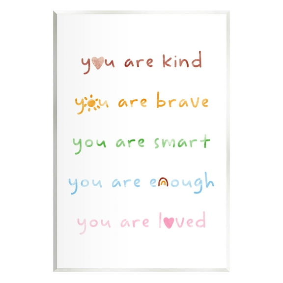 Stupell Industries You Are Loved Uplifting List Graphic Art Unframed Art Print Wall Art, Design by Lil' Rue