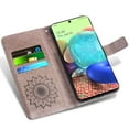 thumbnail image 6 of Asuwish Compatible with Samsung Galaxy A71 5G Wallet Phone Case and Tempered Glass Screen Protector Flip Credit Card Holder Stand Mandala Flower Cell Cover for A 71 G5 71A S71 Women Men Gray, 6 of 9