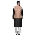 thumbnail image 3 of Atasi Mandarin Collar Traditional Solid Kurta Pajama With Printed Jacket Set, 3 of 3