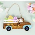 thumbnail image 4 of Letrero de madera de Pascua Feliz JanHm con camión y huevos colorido, 4 of 4