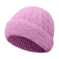 thumbnail image 2 of Only Moment Women Winter Warm Knit Hat Pink knit Reversible Winter Hats Unisex Cuffed Skull Knit Hat Cap One Size, 2 of 5